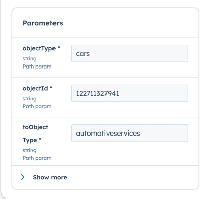 Parameters for fetching relation between Cars and AutomotiveServices