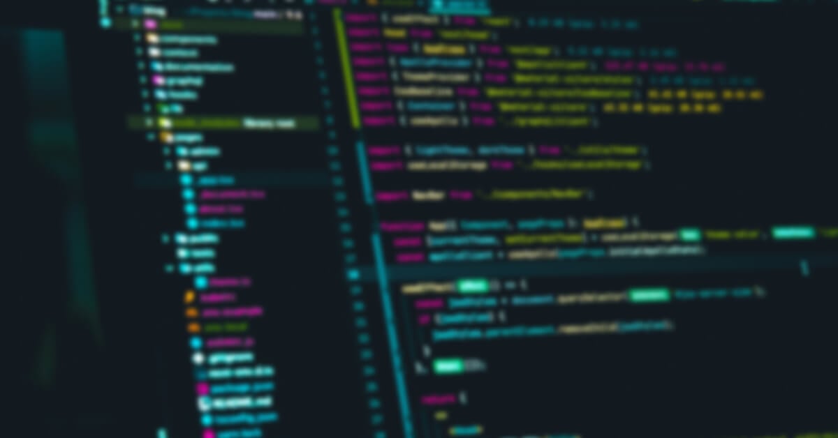 Blurred code editor on a screen