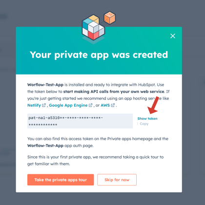 Step1---Private-app---6-show-token