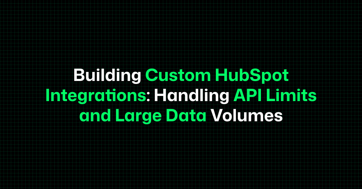 Dashboard showing HubSpot integration analytics